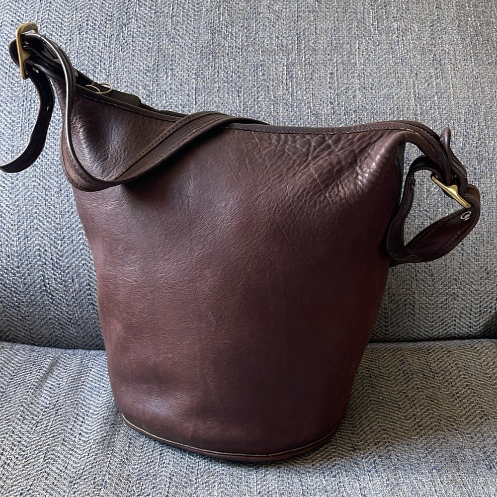 Coach Bleeker Vintage Brown Leather Bucket Crossbody Bag - Picture 2 of 16